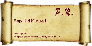 Pap Mánuel névjegykártya